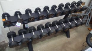 Twenty Pairs of Pulse Fitness Rubber Covered Dumbells