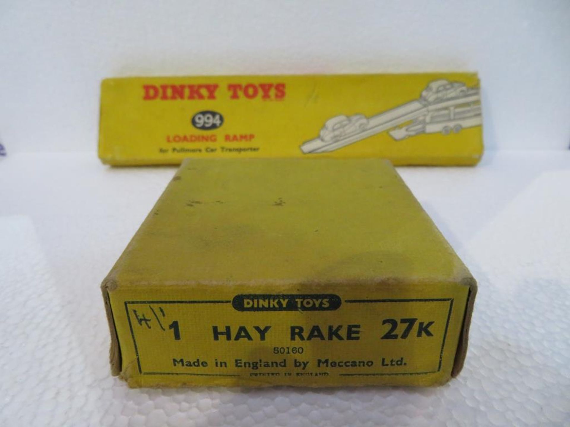 Dinky 27K Hay Rake and a Dinky 994 Loading Ramp