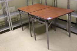 2 Sapele Effect Fold Away Tables (Located Basement 2)
