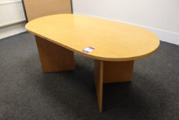 Oak Effect Shaped Meeting Table 1800 x 900mm (Located Meeting Room 1)