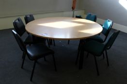 Oak effect Circular Dining Room Table 1600 Diameter with 6 Various Chairs (Located Dining Area)