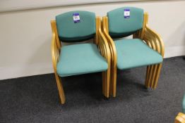 8 Wood Framed Upholstered Meeting Chairs (Located Meeting Room 2)