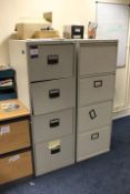 2 Various Metal 4 Drawer Filing Cabinets – (Spares/Repairs) (Located Staff Office)