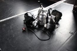 4 Polished Aluminium Stage Lights and Strand Quartet F Stage/Spot Light (Located 1st South 1)