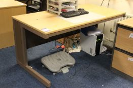 Oak Effect Cantilever Rectangular Desk with Chair (Located Staff Office)