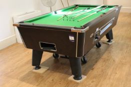 Omega Coin Operated Pool Table with 2 Cues and 2 Rests (Located Dining Area)