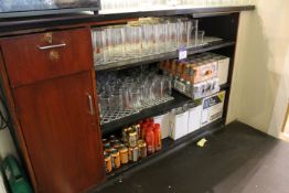 Quantity of Various Soft Drinks to Shelf and Various Glasses/Glassware and Accessories (Located