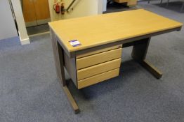 Oak Effect Rectangular Cantilever Desk with Fixed Pedestal (Located 1st South 2)