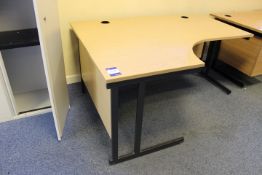 Oak Effect Left Hand Ergonomic Desk (Located 1st South 2)