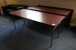 3 Sapele Effect Fold Away Rectangular Tables (Located 1st South 2)