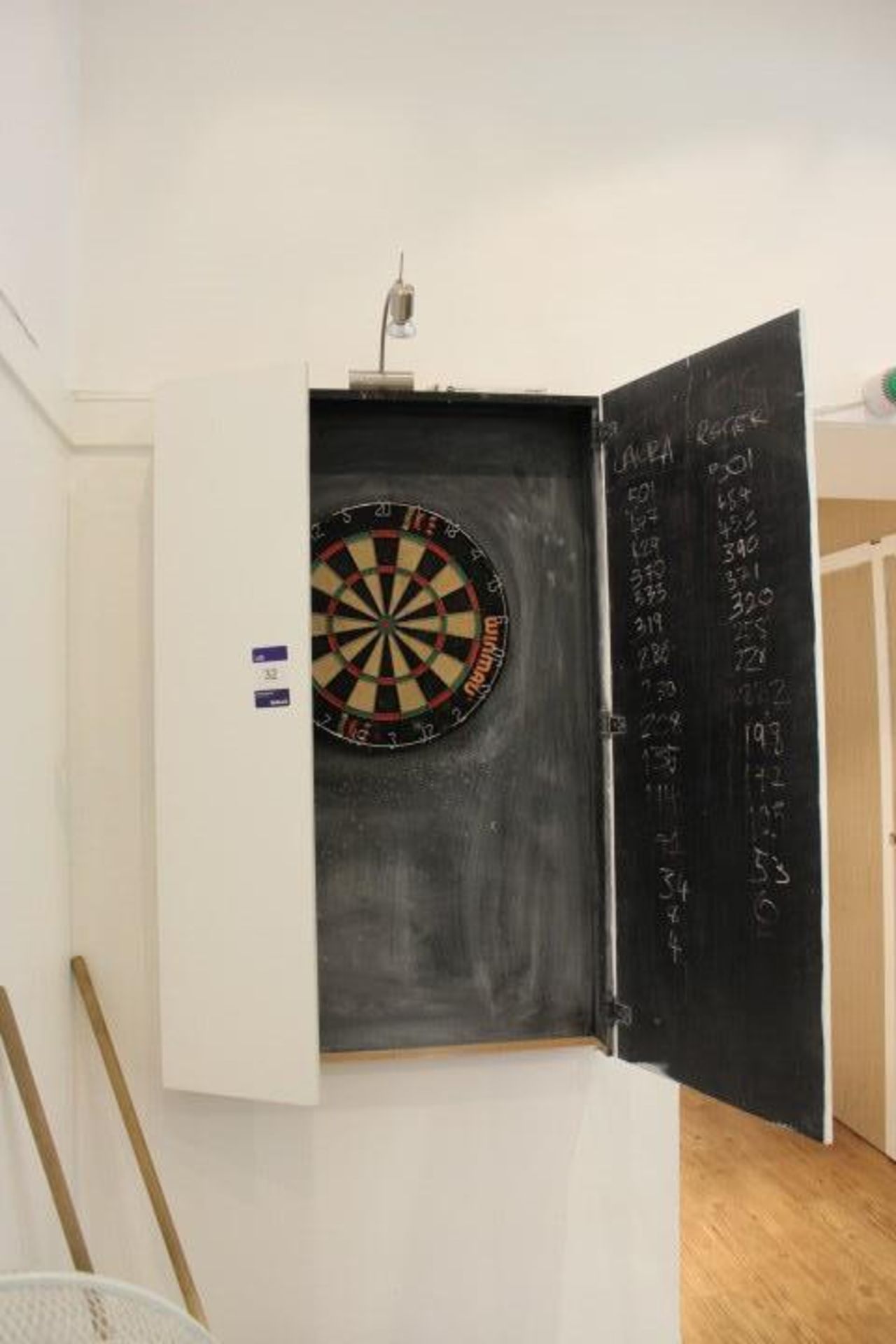 Winmav Masters Dartboard in Wall Mounted Case (Located Dining Area)