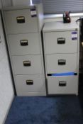 4 Drawer Metal Filing Cabinet and 3 Drawer Metal Filing Cabinet (Located Staff Office)