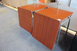 4 Sapele Effect Fold Away Square Tables (Located 1st South 2)