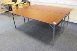 2 Sapele Effect Foldaway Rectangular Tables (Located 1st South 2)