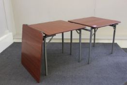 3 Sapele Effect Foldaway Tables 770 x 770mm (Located Dining Area)