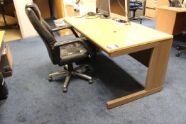 Oak Effect Rectangular Cantilever Desk (Located Staff Office)