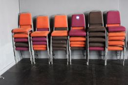 30 Metal Framed Upholstered Meeting Chairs (Various Colours) (Located 1st South 1)