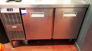 Alpeninox double door mobile counter fridge, approx. 4ft