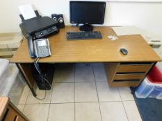 Assortment of Office Furniture including 2 x Workstations, 3 x Filing Cabinets, Epson Printer,