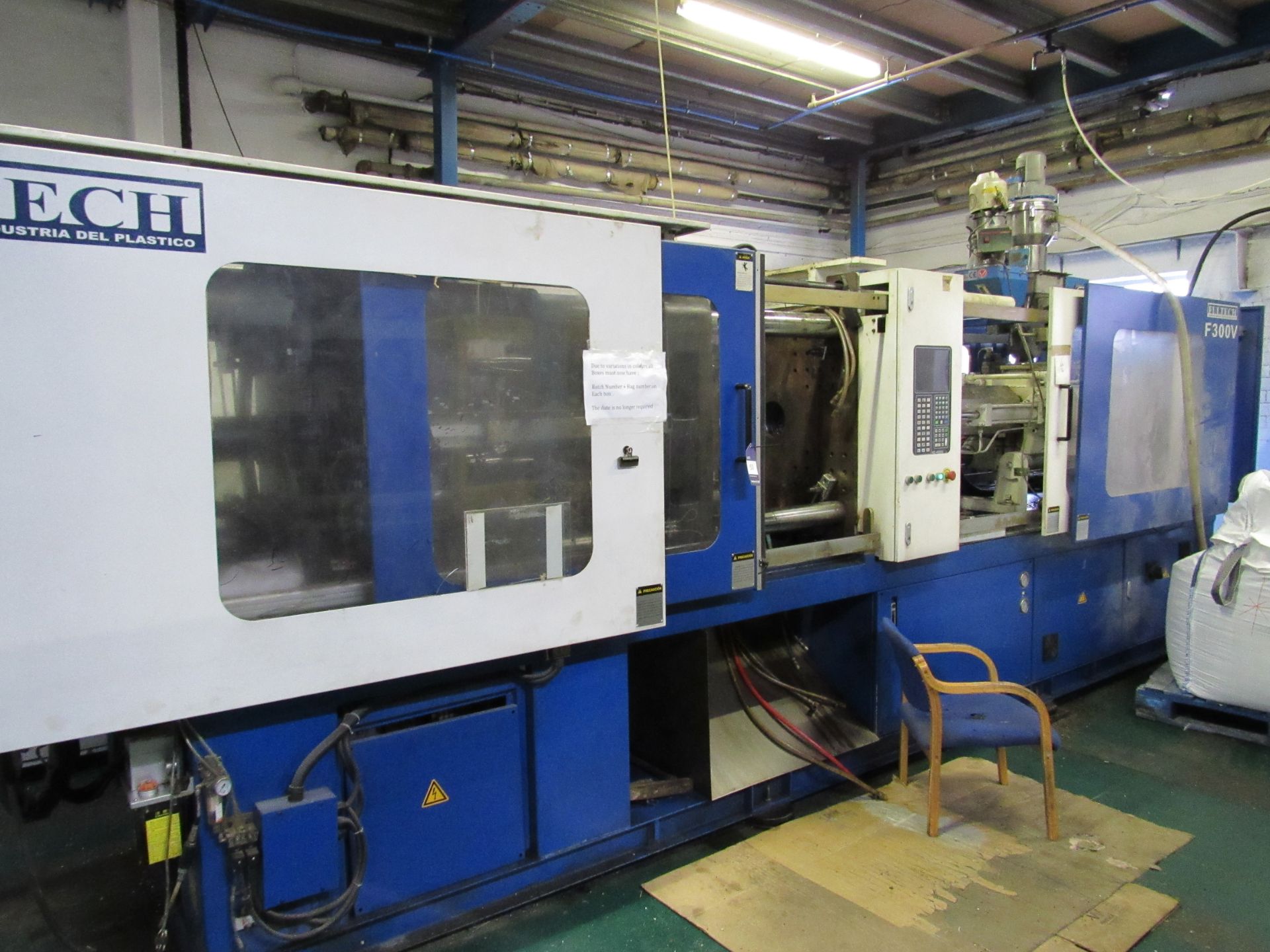 Fultech F300V Injection Moulding Machine, 3000KN, Serial 30B1100, 1280cm Cube, March 2012 with MTA