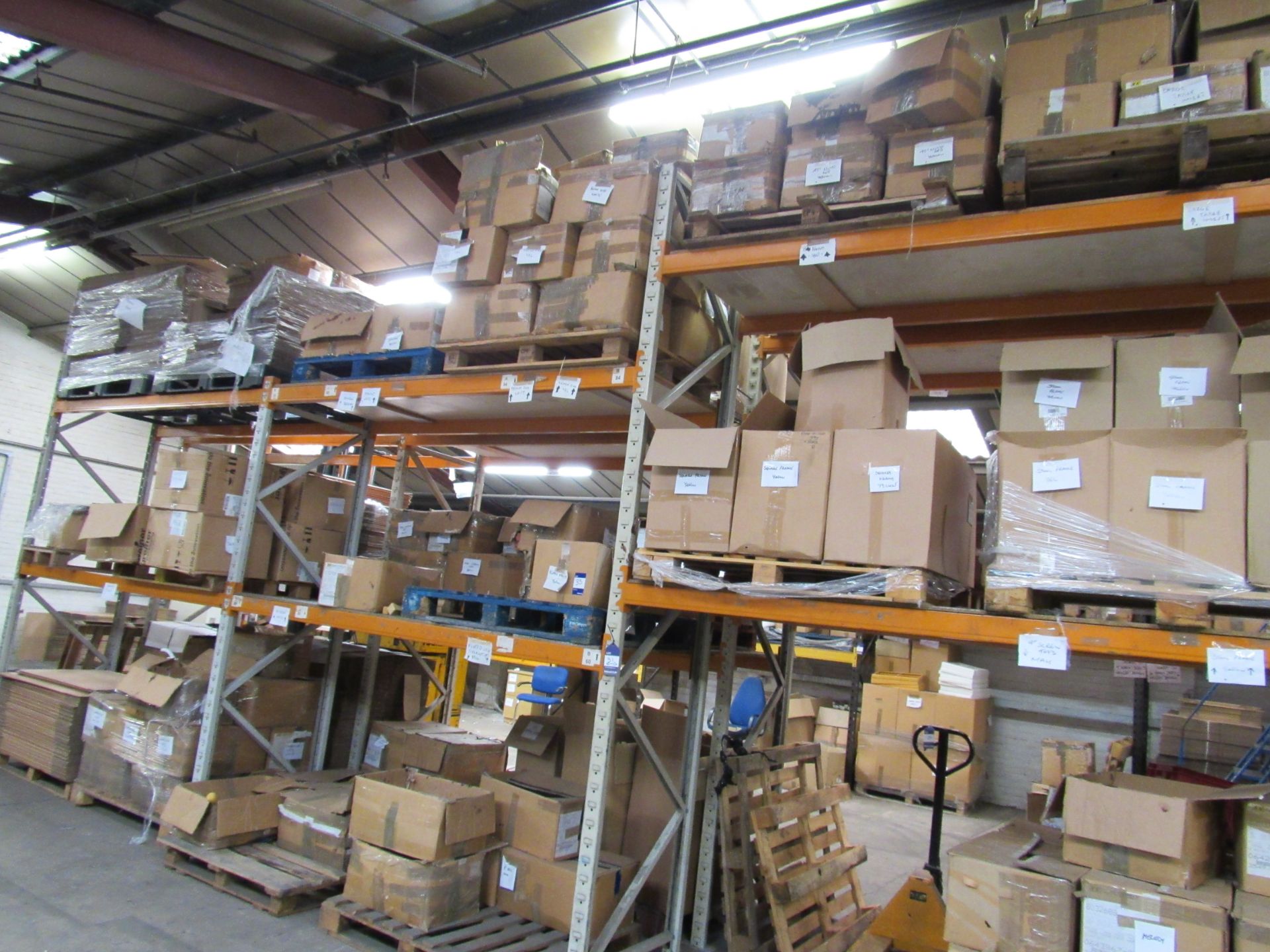 Large Quantity Assorted Chair and Furniture Parts to Racking