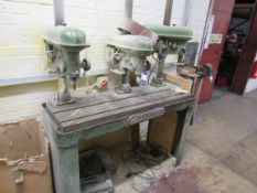 Meddings 3 Station Drill T Slot Table