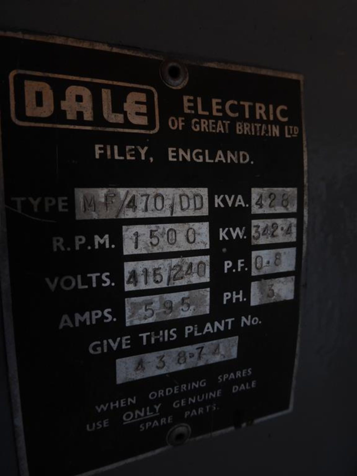 Dorman/Dale 428KVA Standby Generator - Image 3 of 4