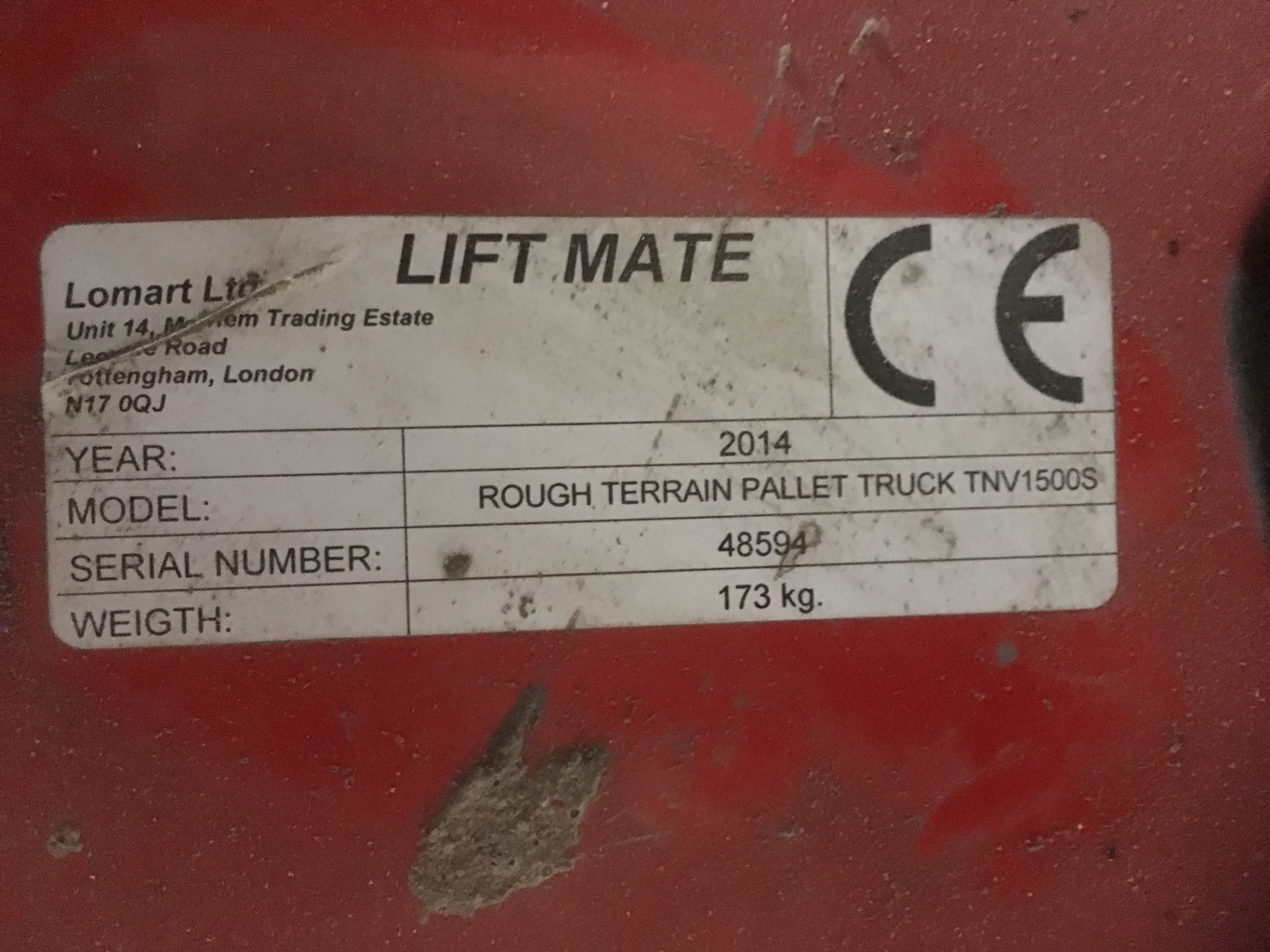 2014 Lift Mate Rough Terrain Manual Lift Truck - Image 4 of 4