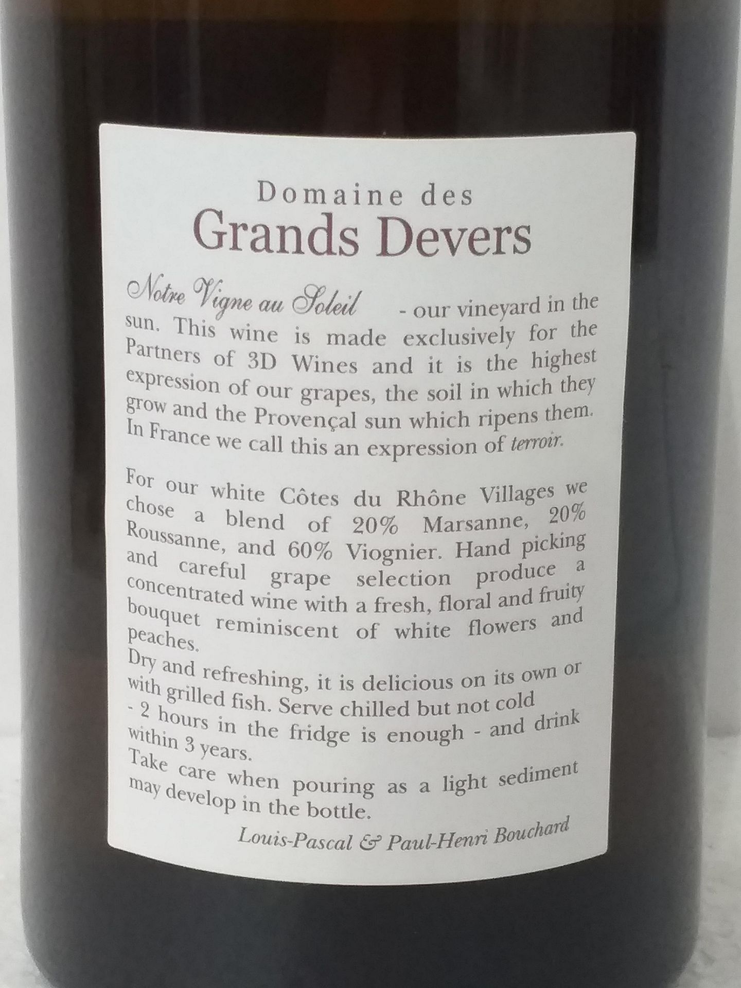 6 Bottles of Dom Grands Devers Cdr Blanc 2018 - Image 3 of 3