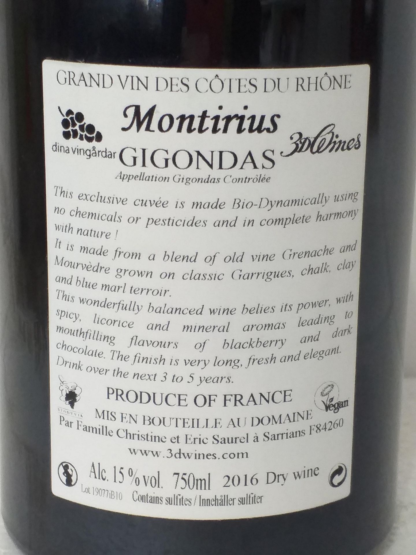 6 Bottles of Montirius Gigondas - Image 3 of 3