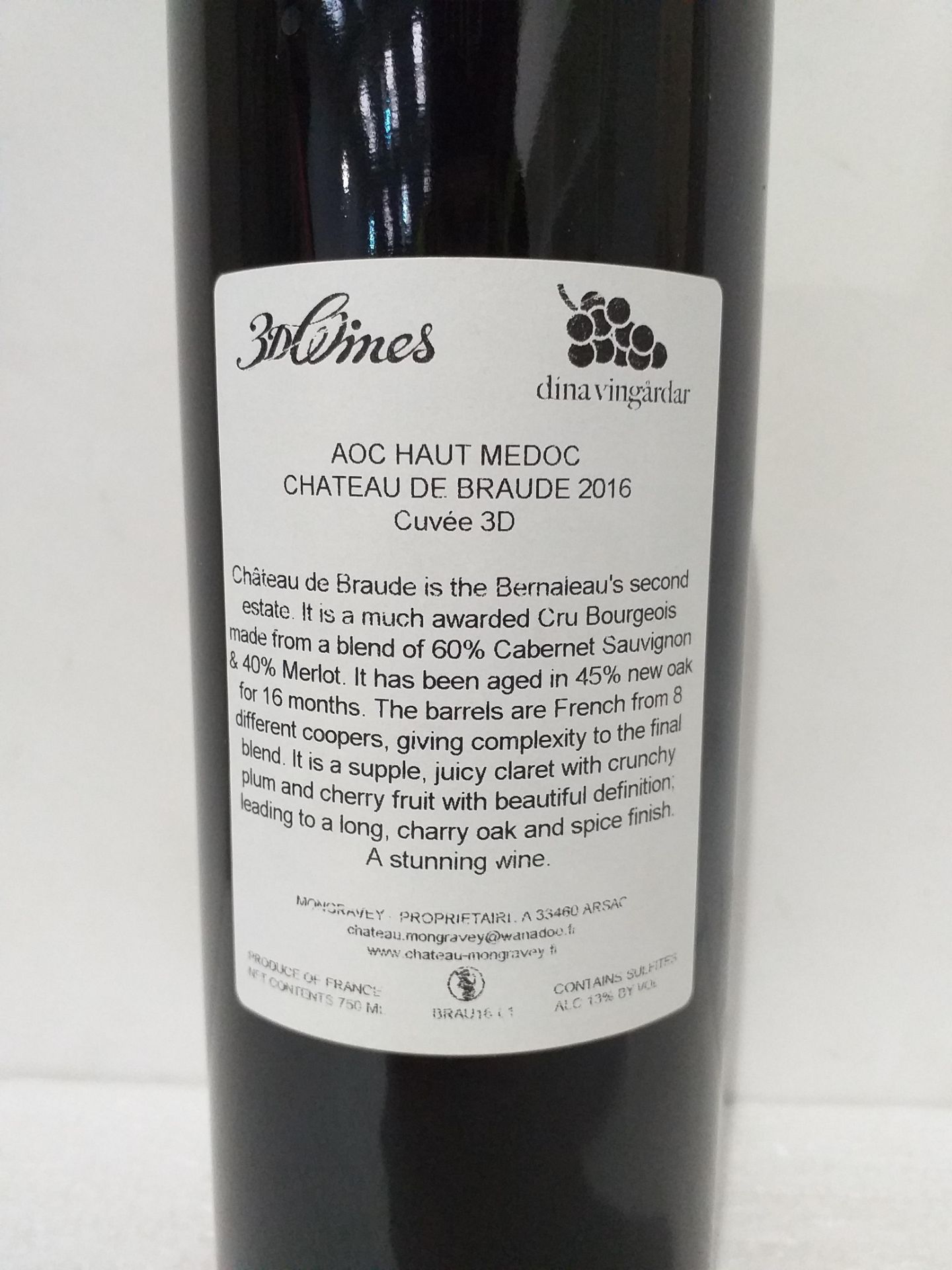 12 Bottles of Chateau de Braude Haut Medoc 2016 - Image 3 of 3