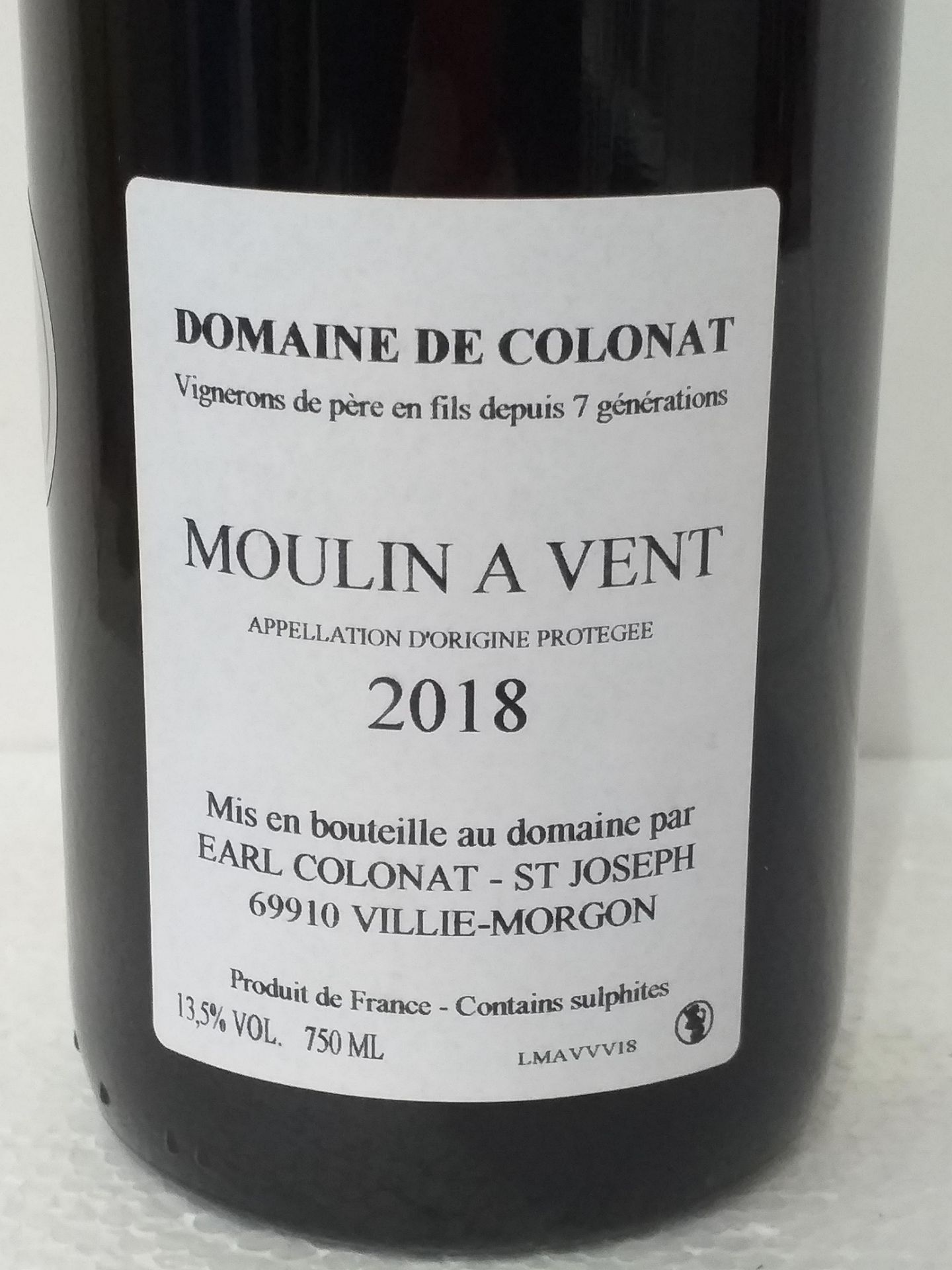 12 Bottles of Colonat Moulin A Vent 2018 - Image 4 of 4