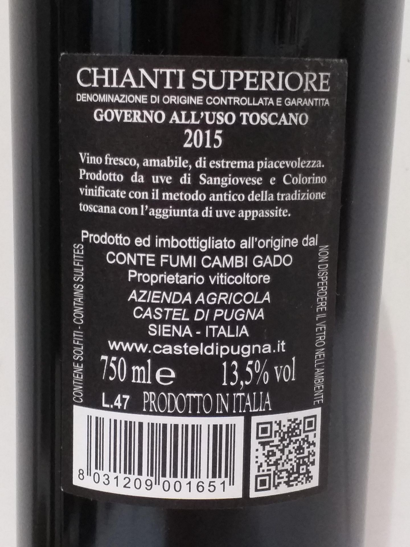 12 Bottles of Chianti Superiore Governo 2015 - Image 3 of 3