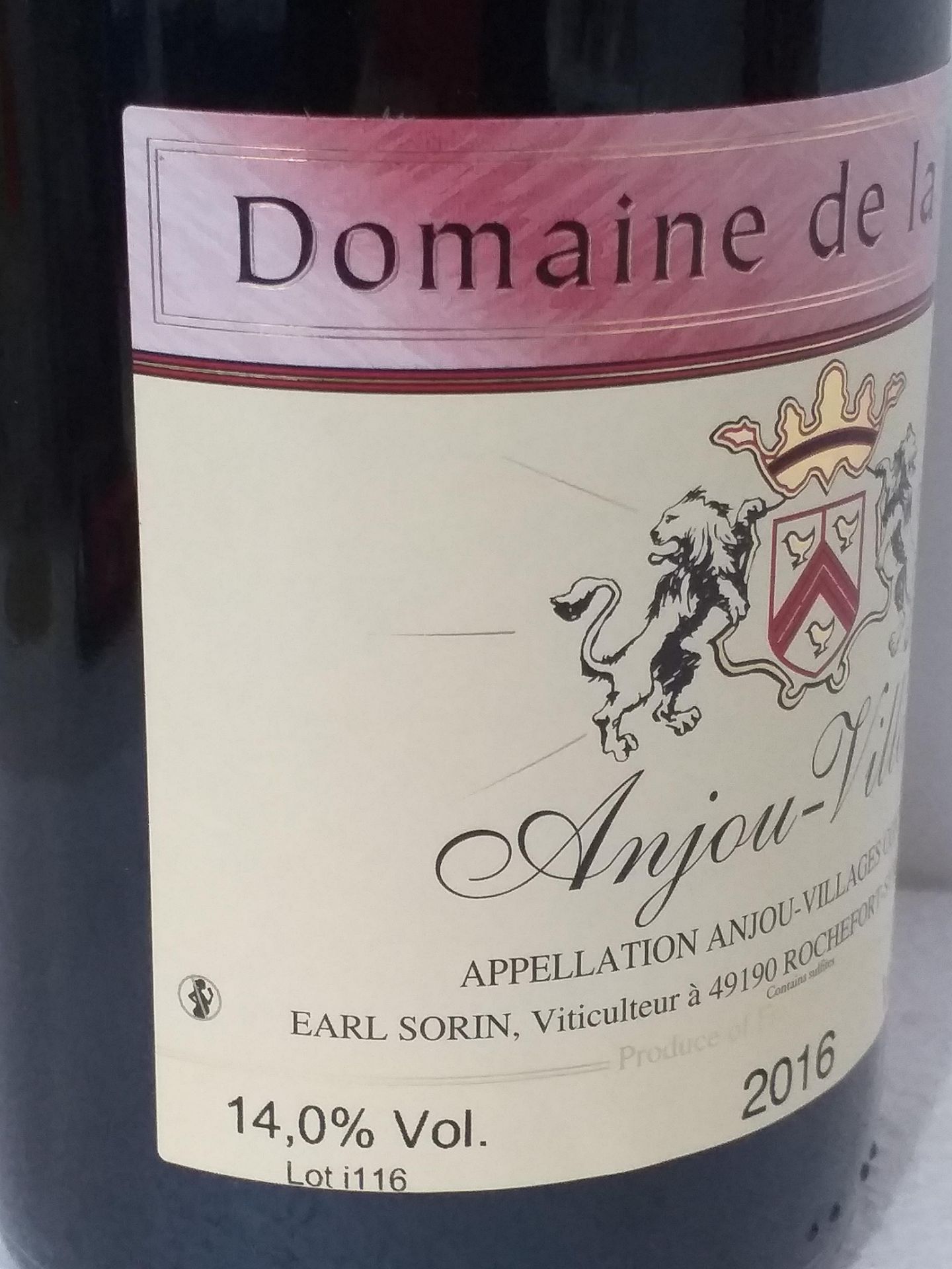 12 Bottles of Anjou Villages 2016 - Image 3 of 3