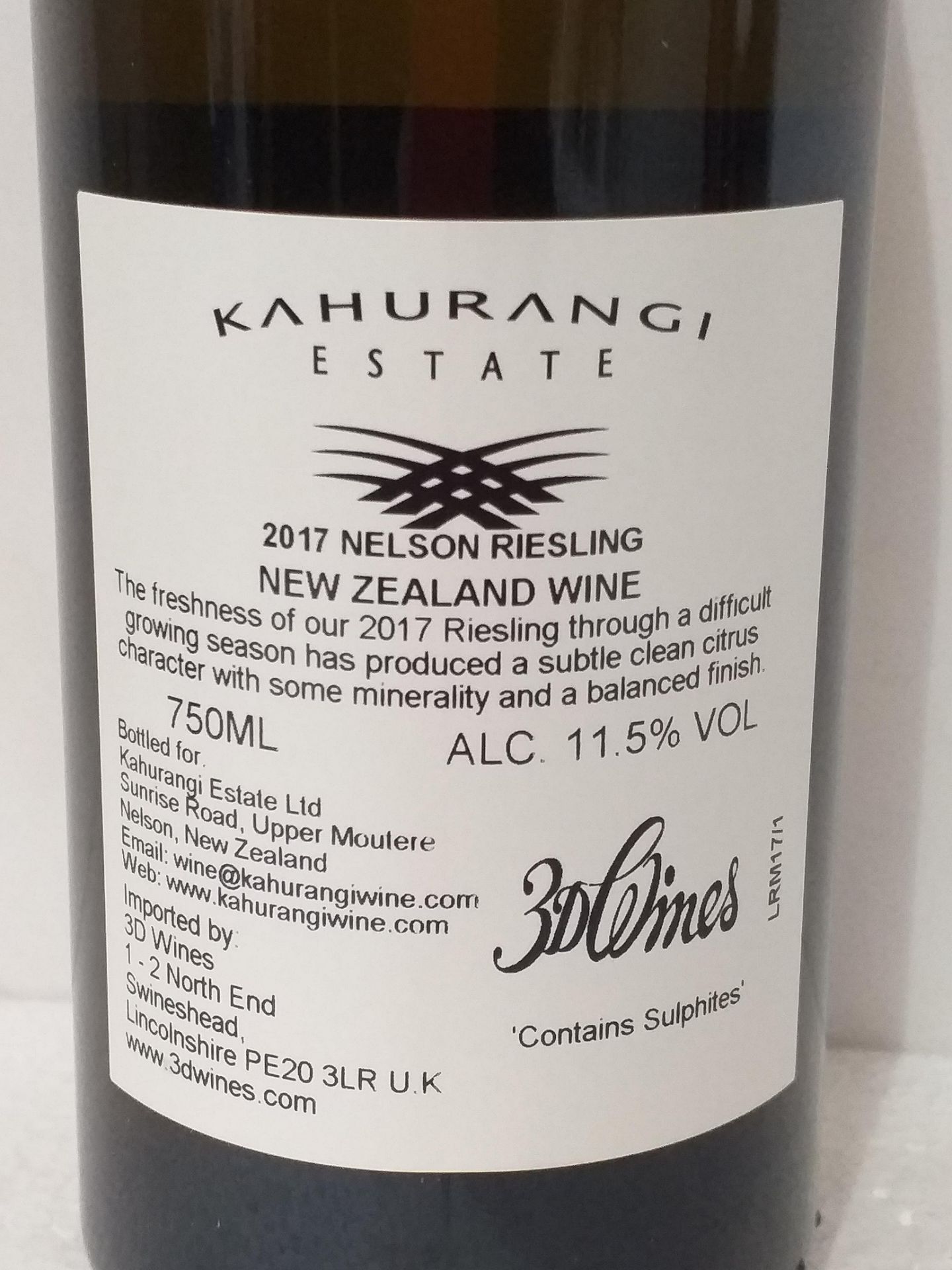 12 Bottles of Kahurangi Riesling 2017 - Image 3 of 3