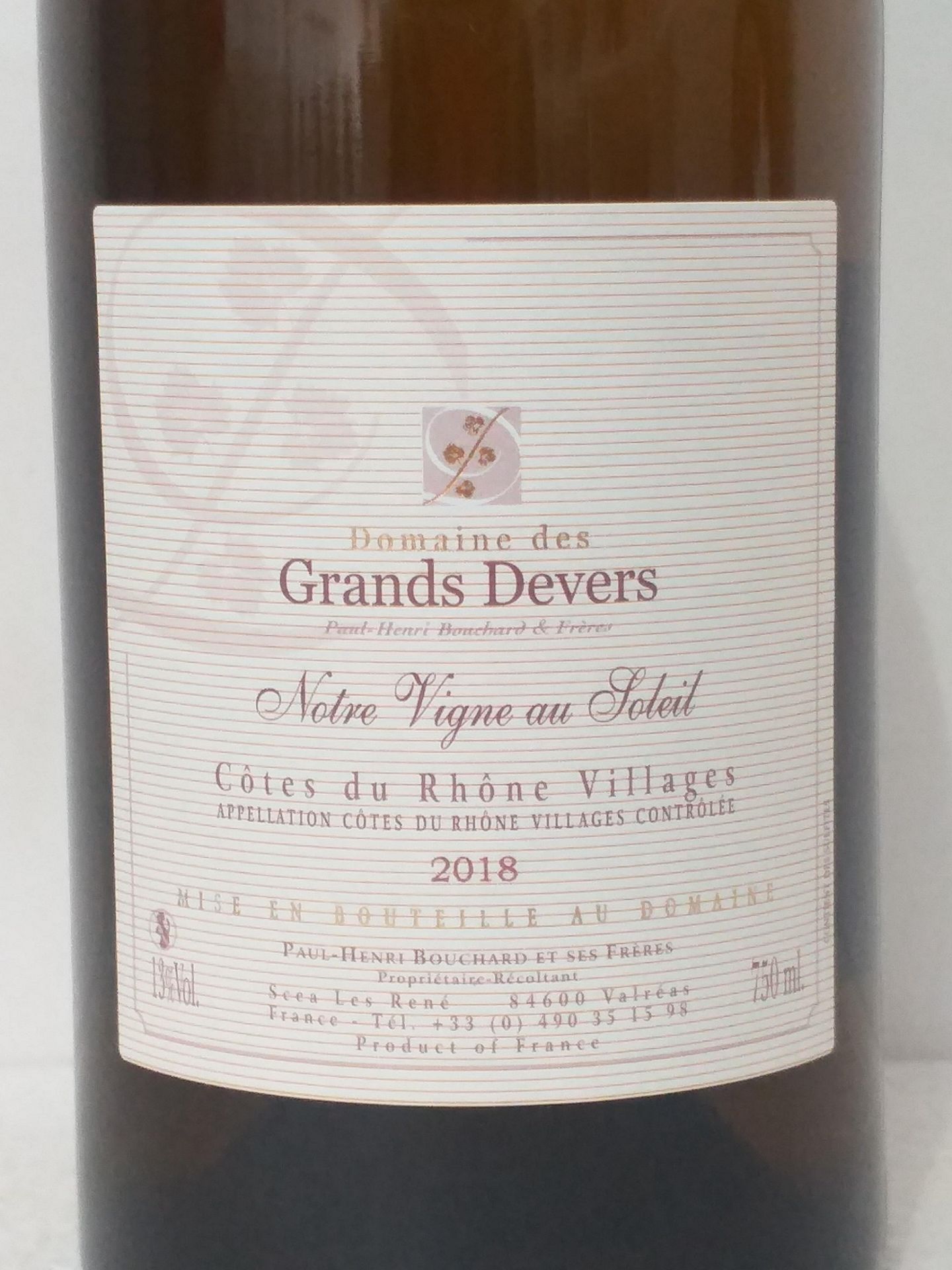 6 Bottles of Dom Grands Devers Cdr Blanc 2018 - Image 2 of 3