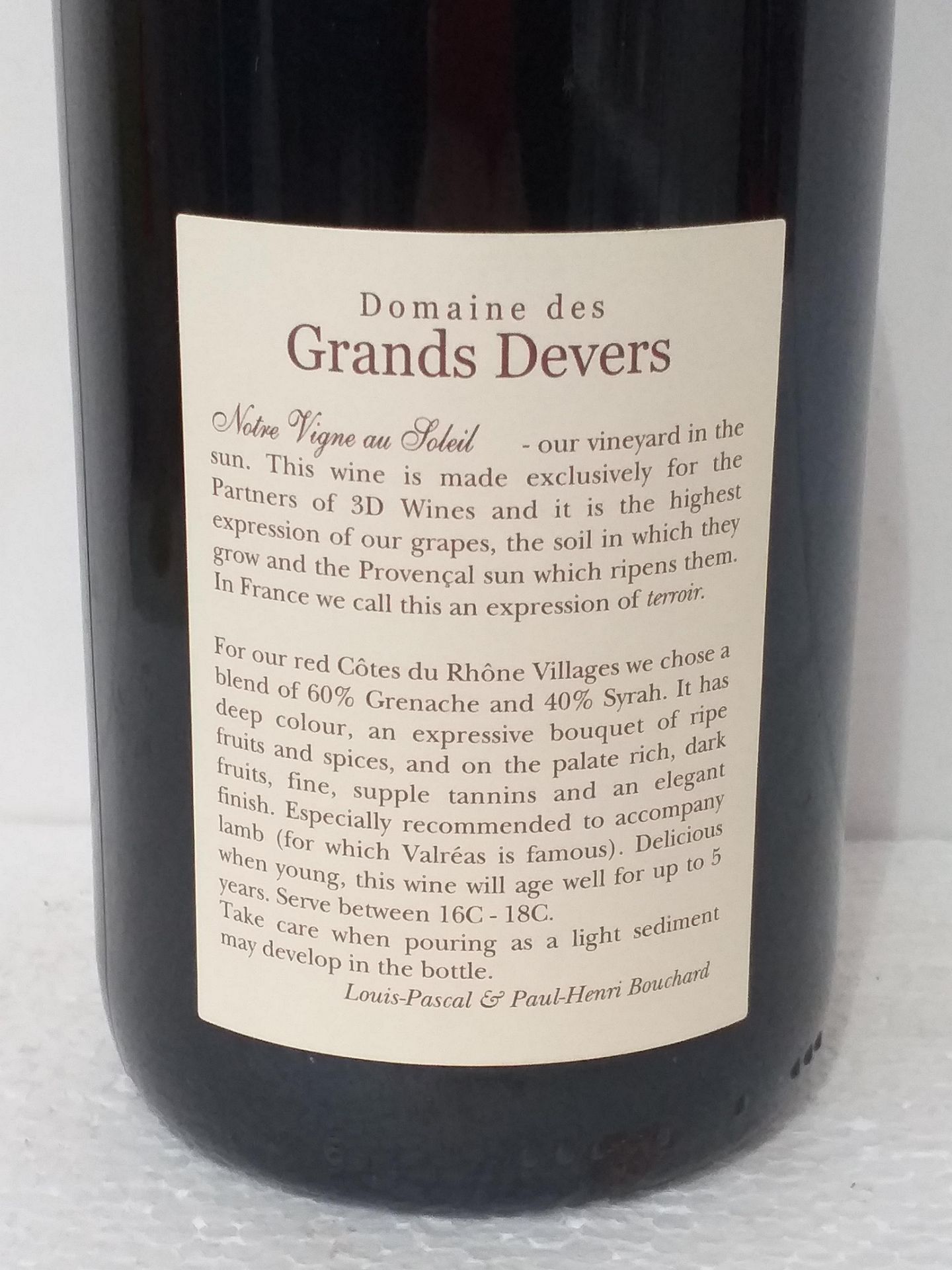 12 Bottles of Domaine Grands Devers Cotes Du Rhone Rouge 2016 - Image 3 of 3