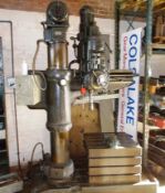 Archdale 36” heavy duty radial drill, and cabinet of tooling