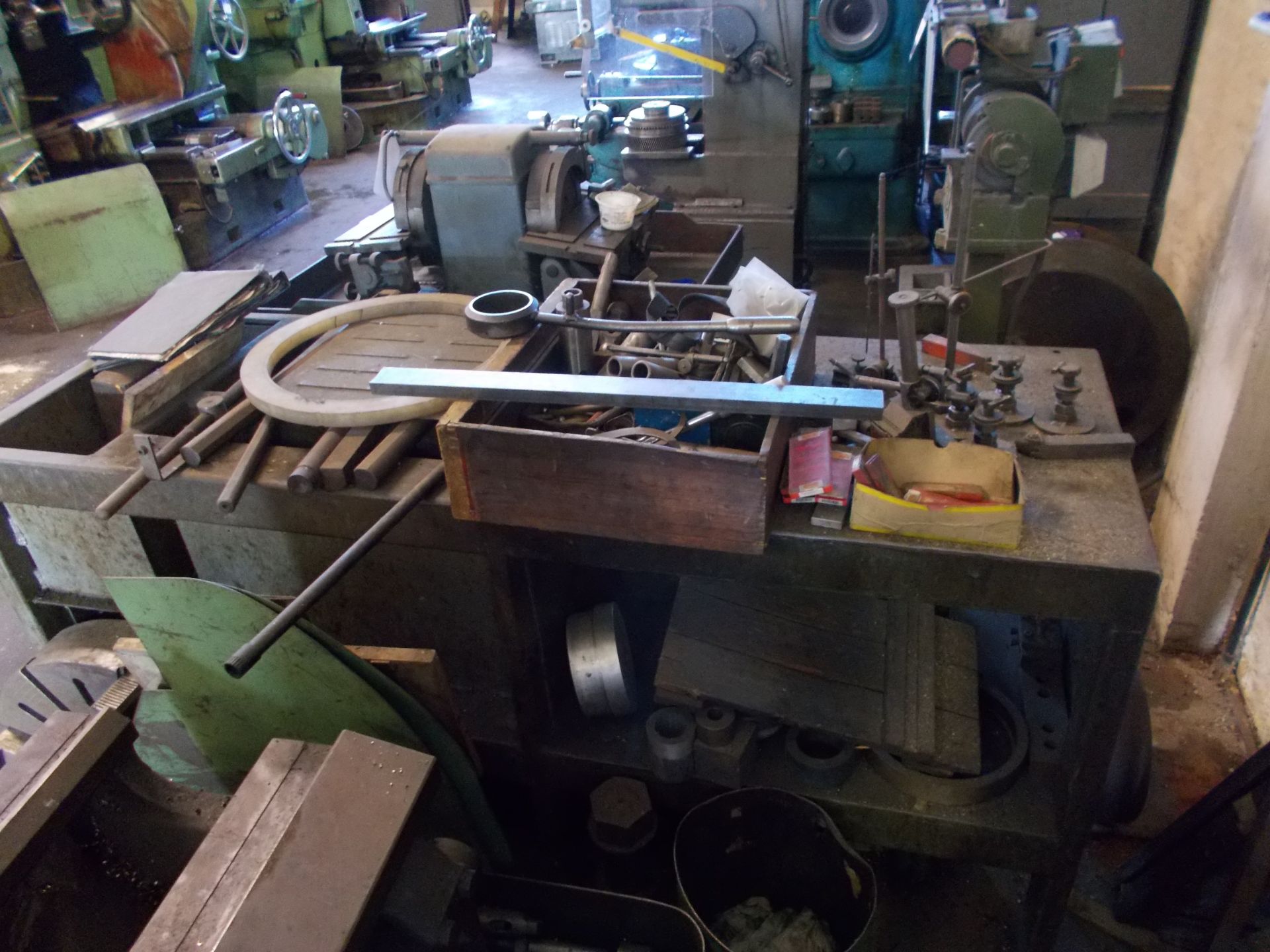 TB centre lathe, approximately 96” between centres, with 2 x 4 jaw chucks, 1 x 3 jaw chuck, fixed - Image 8 of 8