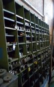 Pigeon hole rack and contents including various gear shaper and planer tooling