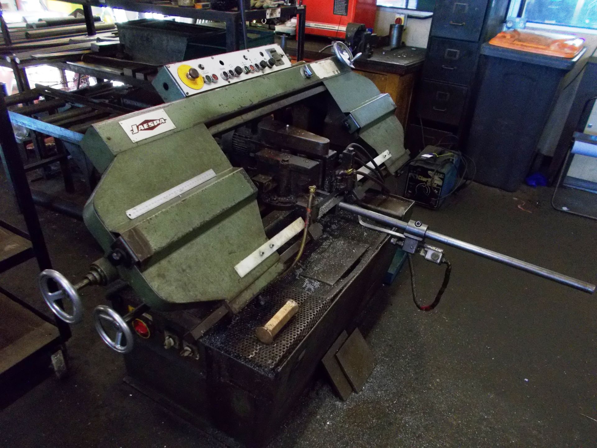 Jaespa W260A horizontal band saw (Machine number: 776802) with roller feed table - Image 2 of 3