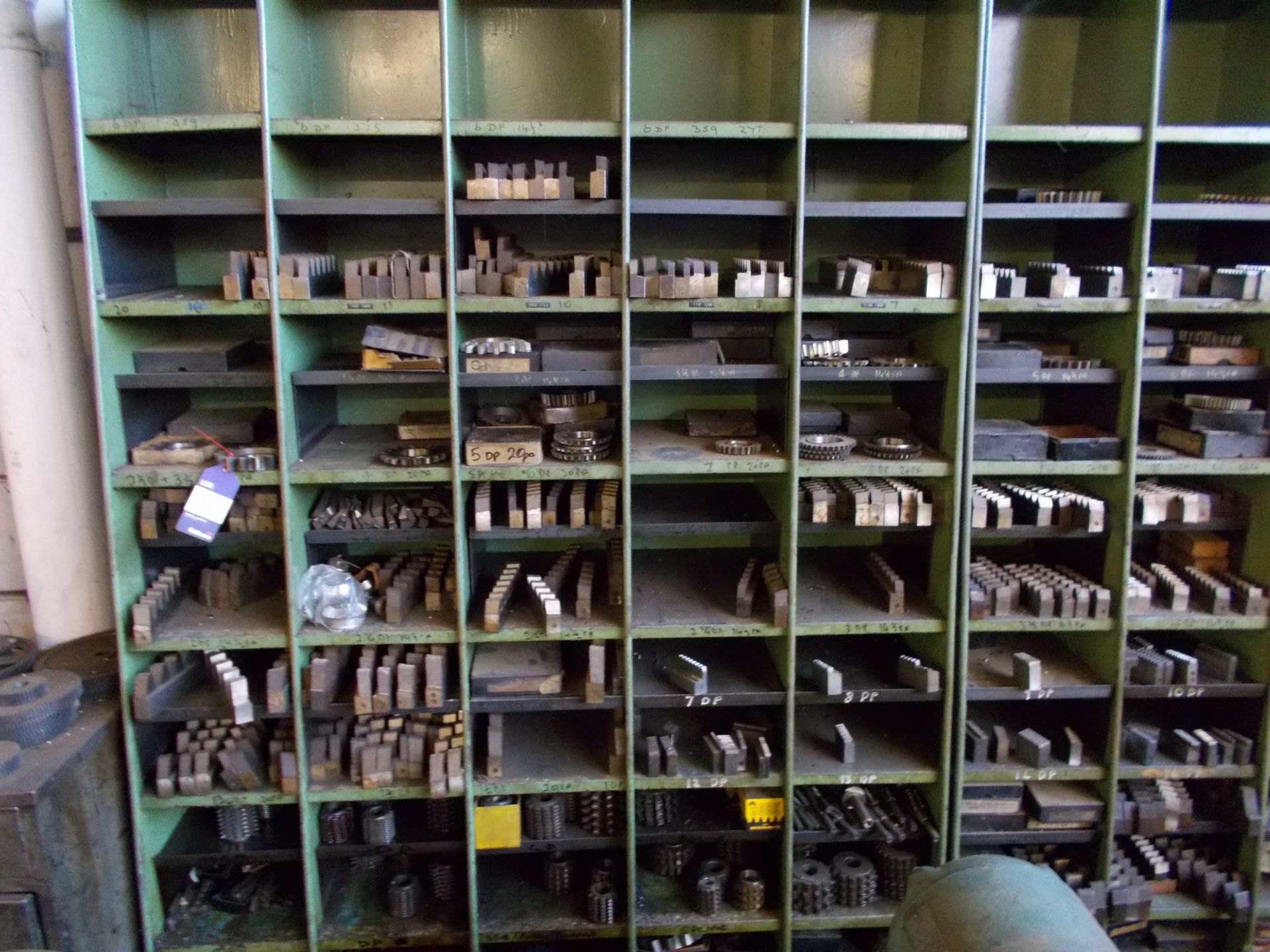 Pigeon hole rack and contents including various gear shaper and planer tooling - Image 2 of 3