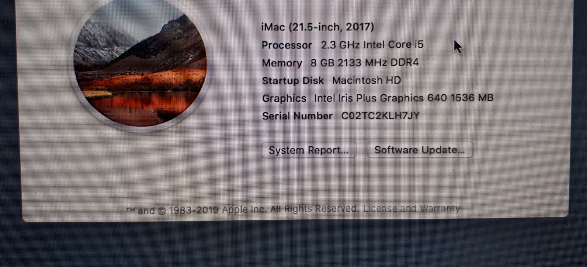 Apple iMac 21.5" Intel® Core™ i5 (2017), 2.3 Ghz Intel Core i5 Processor, 8GB 2133MHz DDR4 Memory, - Image 4 of 7