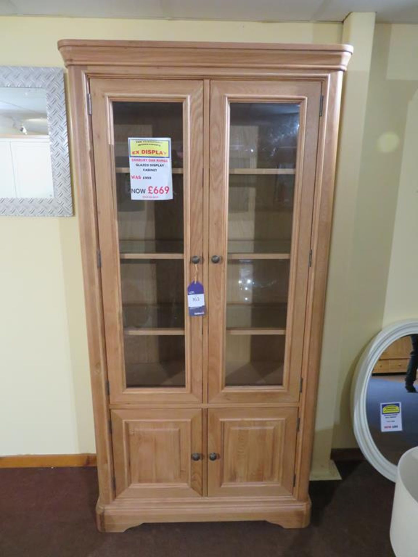 Banbury Oak Range Glazed Display Cabinet