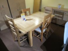 Danum Oak Range Extendable Dining Table and Ladderback Chairs