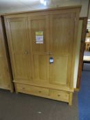 Vienna Oak Range Triple Wardrobe with Drawers