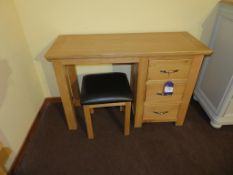 Oak Dressing Table and Stool