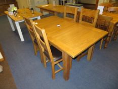 Oak Extending Table with Four Chairs