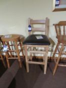 Oak Bar Stool with Leather Seat