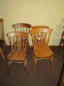 Assorted Wooden Latt Spindleback Chairs
